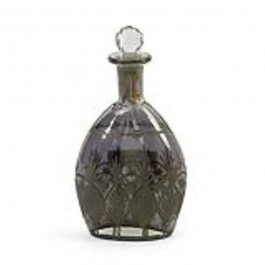 DECANTER-SILVER ETCHED GLASS-W