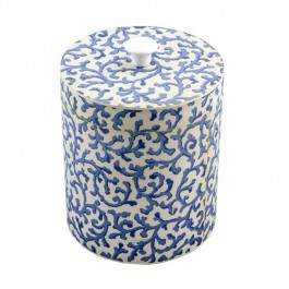 CANISTER-W/Lid Blue Branches on White Background