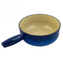 POT-Blue Enamaled Cast Iron Fondue/No Lid