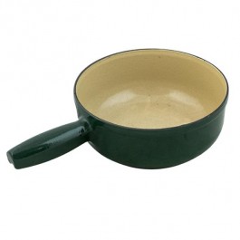 POT-Green Enameled Cast Iron Fondue/No Lid