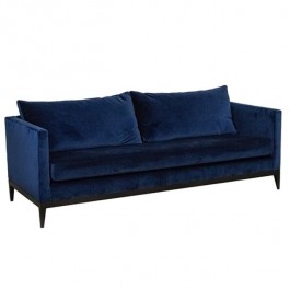 SOFA-Contemporary-Navy Velvet-2 Pillow Loose Back