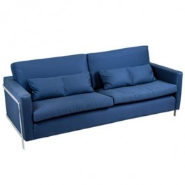 Navy Sofa W/Chrome Frame