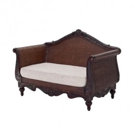 SOFA-DARK RATTAN-BEIGE CUSHION