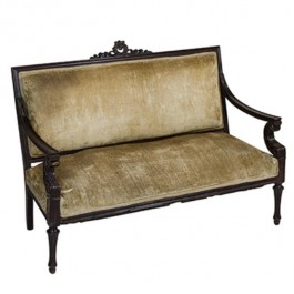 LOVESEAT-CELEDON VELVET-CARVED