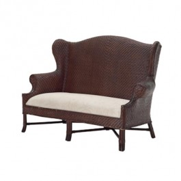 LOVESEAT-WING-DARK RATTAN-ROLL