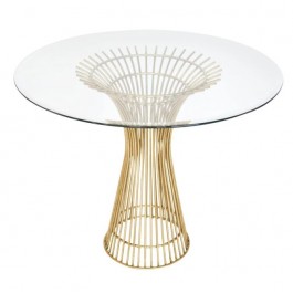 SIDE TABLE-Platner Inspired |Gold |Glass Top