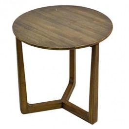 TABLE-END-BLEACHED WOOD-RND