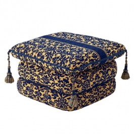 OTTOMAN-PILLOWTOP-BLUE TAPESTR