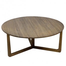 TABLE-COFFEE-BLEACHED WOOD-RND