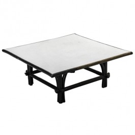 COFFEE TABLE-Black Bamboo Frame W/White Top