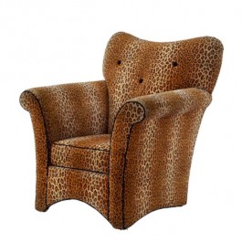 CHAIR-CLUB-LEOPARD W/BL