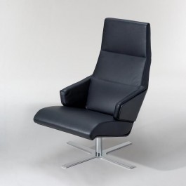 CHAIR-CLUB-BLACK LEATHER-HIGHB