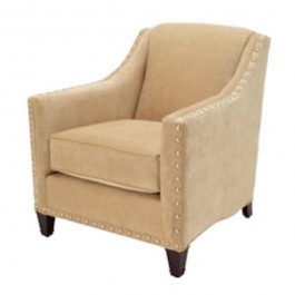 CHAIR-CLUB-IVORY VELVET-NAILHE