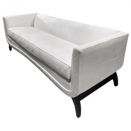 SOFA-WHITE VELVET-BLACK LEG