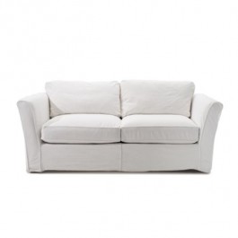 SOFA-White Denim/High Arm/2 Cushion Sofa