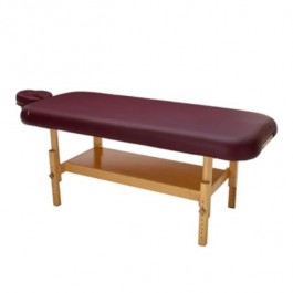 MASSAGE TABLE-NAT-BURGUNDY LEA