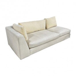 CHAISE-SECT-LAF-WHITE COTTON