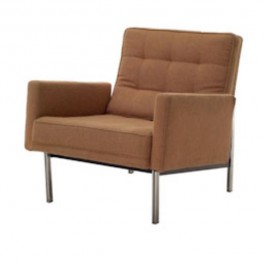 CHAIR-CLUB-TAN WOOL-METAL LEG-