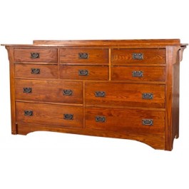 DRESSER-Oak- Mission Style 10 Drawer