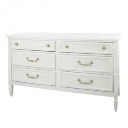 Dresser-Wht Colonial 6 Drawer