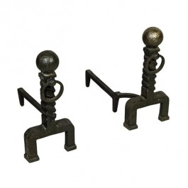 ANDIRONS-Twisted W/Ball Top & Ring