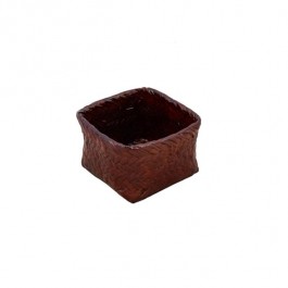 PLANTER-Small Square Glazed Terra Cotta Basket