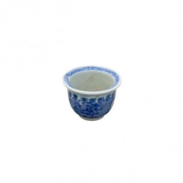 PLANTER-Oriental Blue & White Background W/White Flowers