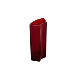 VASE-Curved Transparent Red Glass