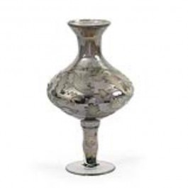 VASE-SILVER ETCHED GLASS-THIN