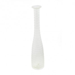 VASE-Tall Clear Glass W/Frosted Rings