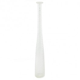 VASE-27H-CLEAR ETCHED GLASS