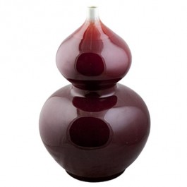 VASE-Large/Ox Blood W/White Ring @ Top