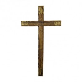 Cross- Wood with Gold Paint