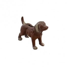 BANK-Cast Iron Small Brown Dog with Tail up