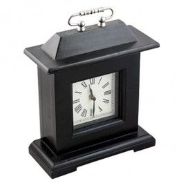 CLOCK-MANTEL-SQUARE-BLK WOOD