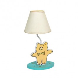 CHILDREN'S LAMP-Wooden Bear W/Bow Tie