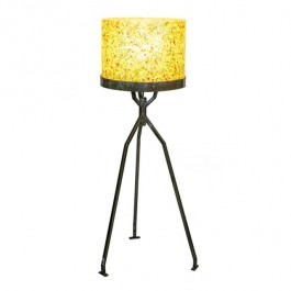 FLOOR LAMP-70's Retro Yellw Speckled Plastic