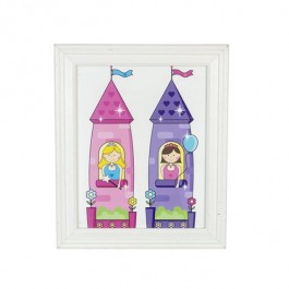 KIDS PRINT-Twin Princesses in Twin Castle Turrets