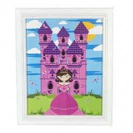 KIDS PRINT-Princess Standing in Front of Castle