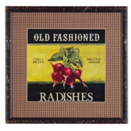 PRINT-18"SQ-RADISHES-BLK FRAME