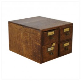 FILE-Oak Card File/4 Drawers