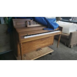 UPRIGHT PIANO-Vintage Light Wood W/Brass Accents