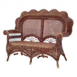 SETTEE-BRN WICKER/CANE