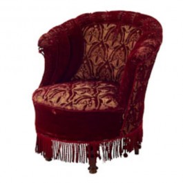 CHAIR-ARM-BURG CUT VELVET