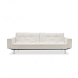 SOFA-WHITE LEATHER-CONVERTABLE