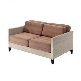 LOVESEAT-CREAM WICKER-SQ FRAME