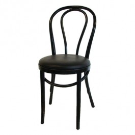 CHAIR-Black Bentwood W/Padded Seat