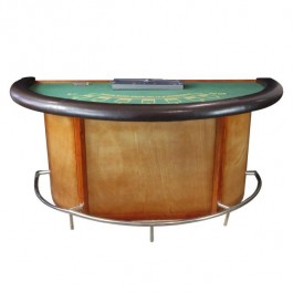 Black Jack Table Wood Front-Chrome Foot Rail