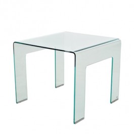 TABLE-END-ALL GLASS/SQ.-CLEAR