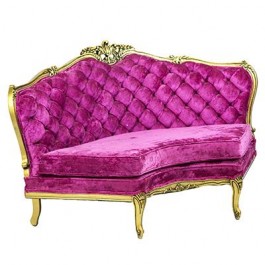 Pink Tufted Velvet Corner Settee